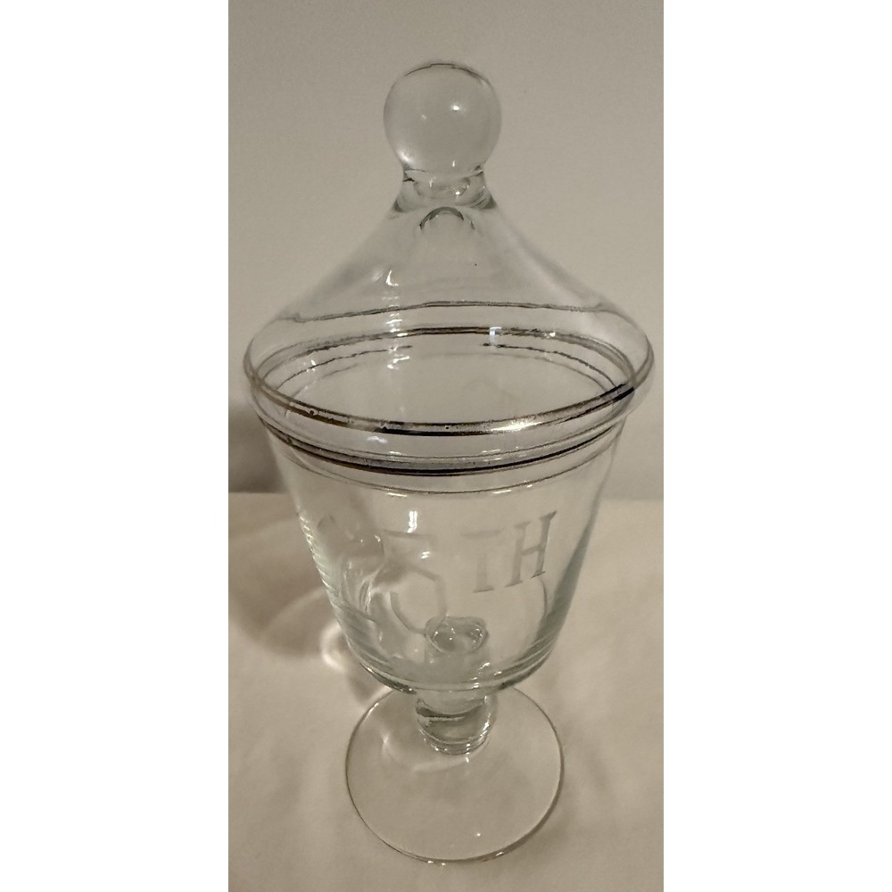 25th Wedding Anniversary Gift Silver Apothecary Candy Jar‎ With R